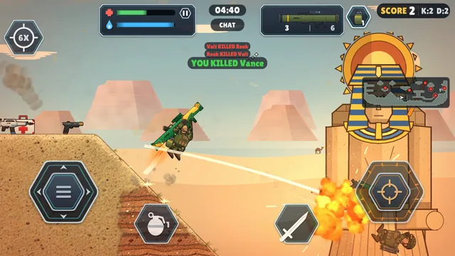 Gameplay on Dune Fort with desert fort combat