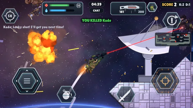 Gameplay on Space Station with crystals and stars
