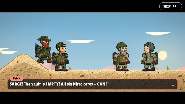 Story mode briefing cutscene in Pocket Warzone